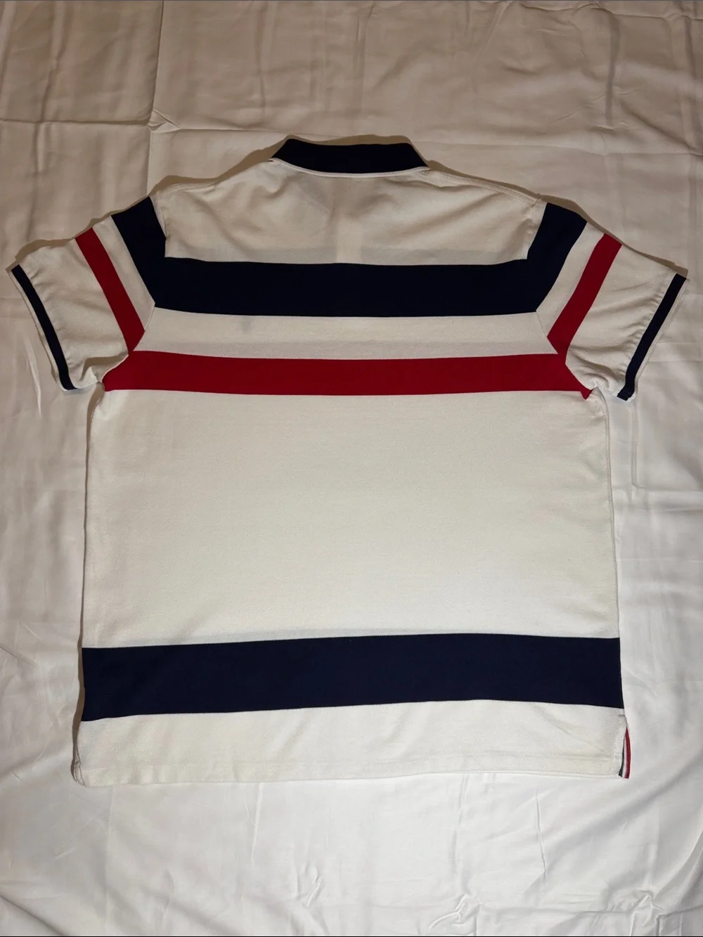 Polo by Ralph Lauren White Polo with Navy & Red Stripes - Picture 4 of 4